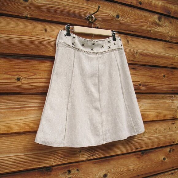 Tibi Textured Linen Cotton Skirt - Picture 2 of 8